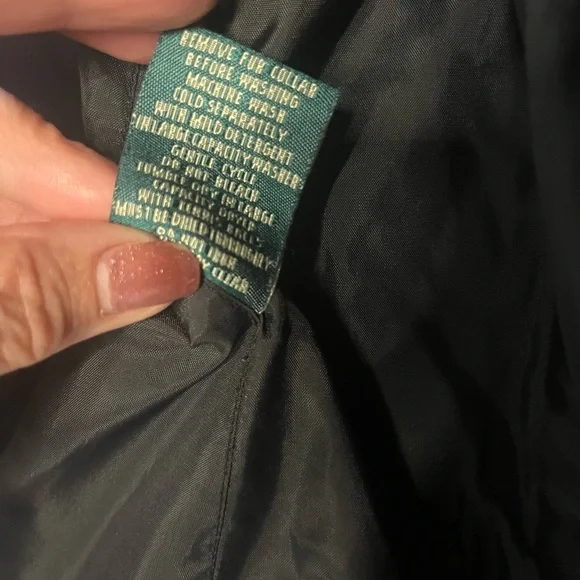 Larry Levine Black Quilted Down Puffer Jacket with Authentic Fox Fur Women’s S - Picture 10 of 12